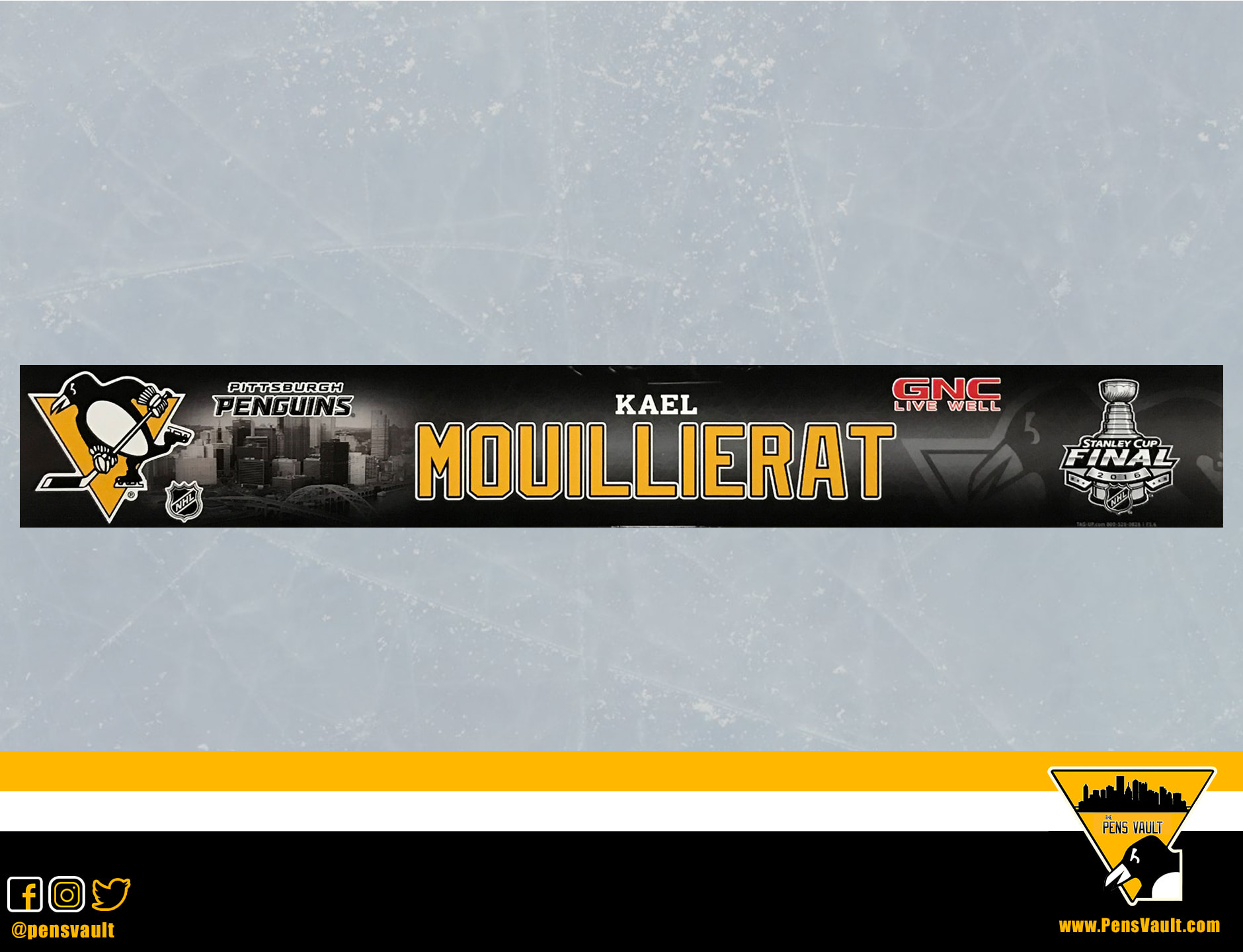 Kael Mouillierat 2016 Stanley Cup Finals Locker Room Nameplate